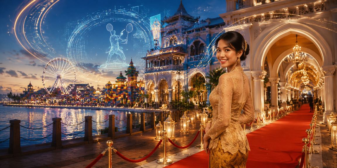 Suasana kasino hiburan Malaysia bergaya moden dengan persekitaran premium